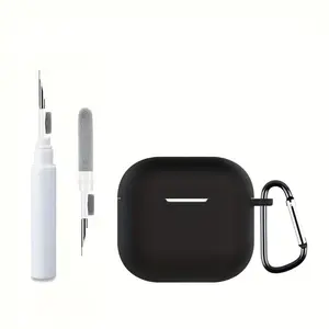 Protective Case for AirPods 4, Silicone Material with Hook, Includes Cleaning Pen, Effective Earphone Case Protection