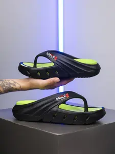 Men's Flip-Flops Soft Sole Comfortable Sandals, Indoor Bathroom Outdoor Beach Casual Footwear, Rubber Material, Less Than Ankle Height