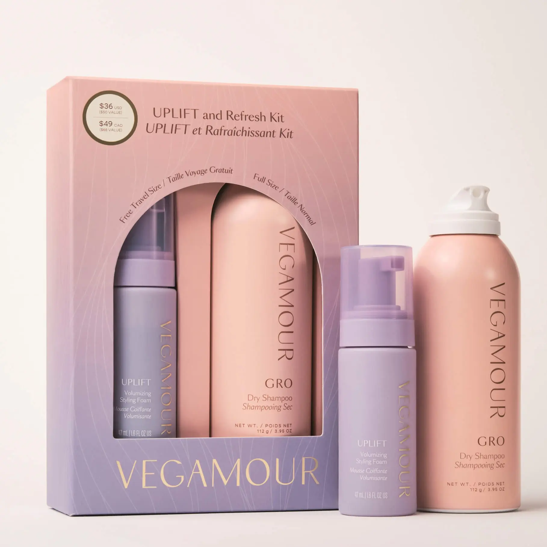 Vegamour Uplift & Refresh Kit Limited-Edition Plant-Based Haircare Set for Volume & Oil Absorption, 2-Piece Set