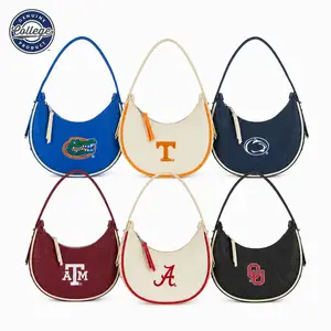 NCAA Crescent Shoulder Bag for Women - Stadium Approved Bags, Leather Underarm Purse with Zipper Closure for Game Day | Fans Bags,Alabama Crimson Tide/Oklahoma Sooners/Florida Gators/Tennessee Volunteers/North Carolina Tar Heels/Penn State,017
