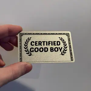 Plastic Certified Good Boy/Girl Card