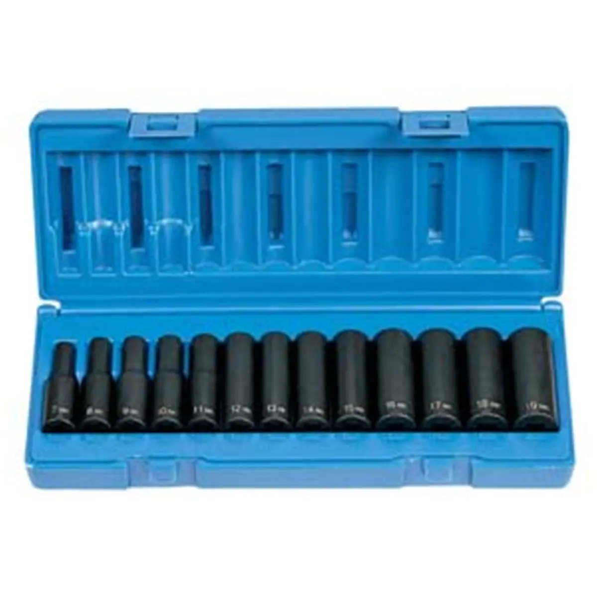 212 MAIN 13-Piece 3/8" Drive Chromium-Molybdenum Steel High-Torque 12-Point Deep Metric Impact Sockets Set - Socket Wrench Set with Increased Strength, Easier Tight-Area Access, Reduced Wear for Home Improvement, Metric Fasteners Work