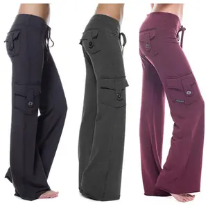 Women's High Waisted Lounge Pants with Pockets Ultra-Soft Wide Leg Sweatpants for Yoga Errands & Lounging Elastic Waist