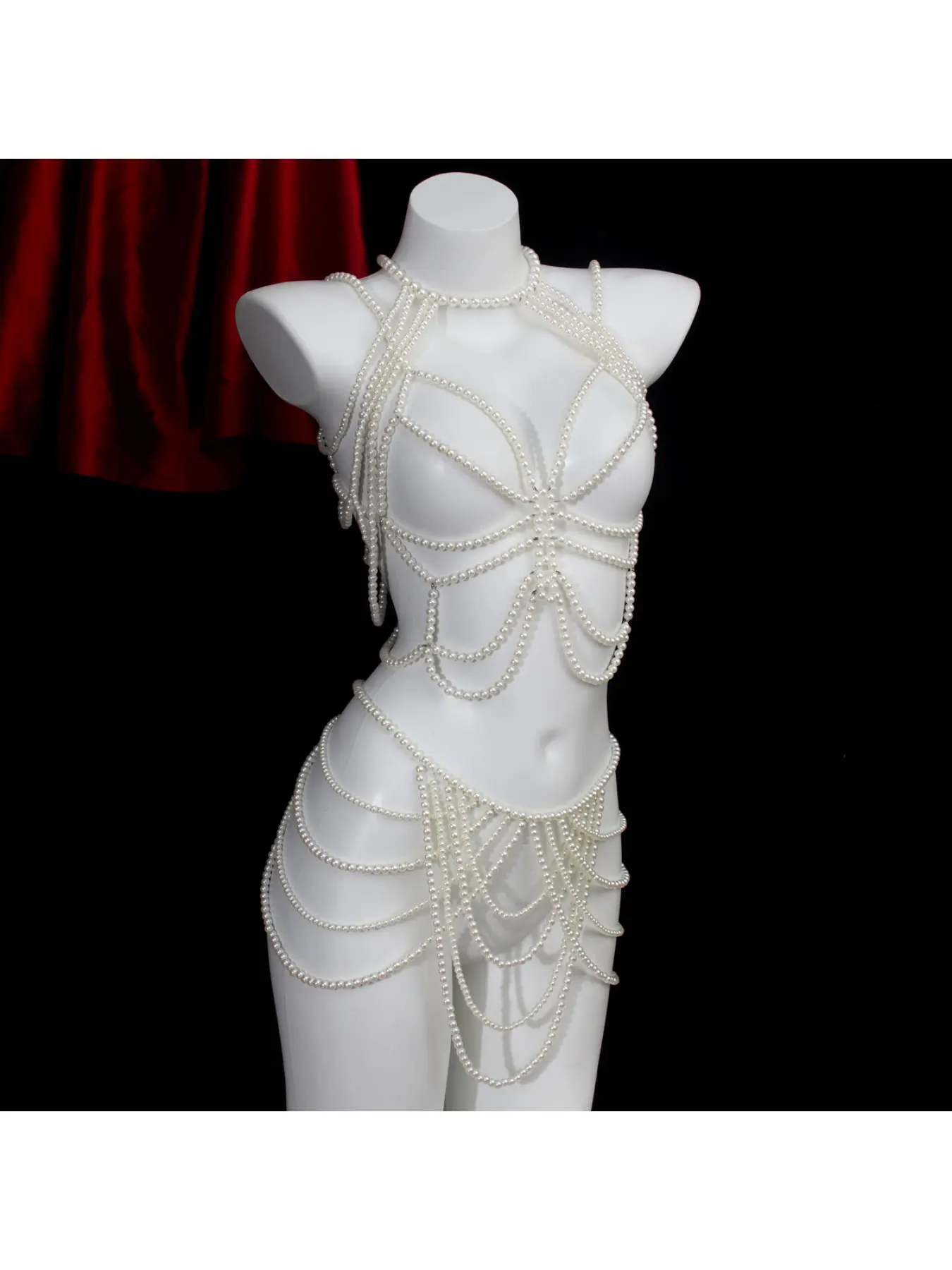 High Grade Hand Beaded 3 In 1 Body Chain Body Jewellery Women Shoulder Waist Chest Jewelry Set