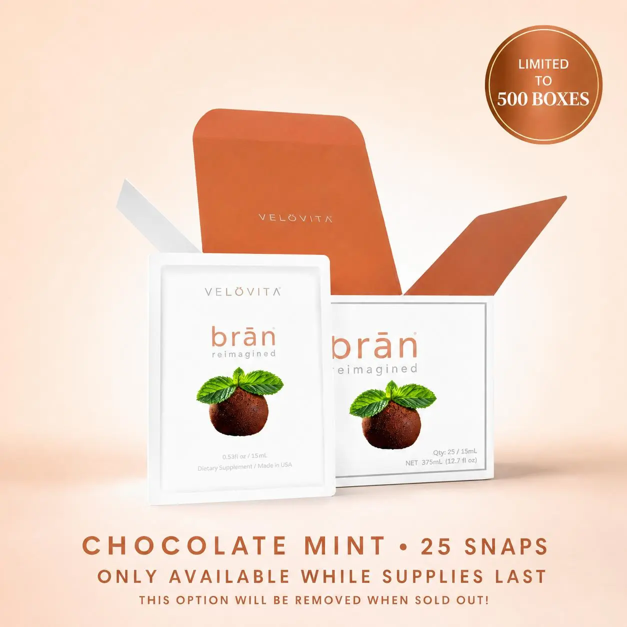CoachRandallRelief LLC BRAN Reimagined Certified Org Chocolate Mint Wellness Supplement - 16 Nutrients, Limited 500-Box Batch