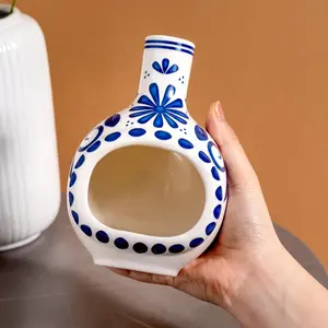 Mini Chimenea Scented Incense Dish for Burning Palo Santo, Handmade Ceramic Floral Holder for Sticks and Sage, Perfect for Meditation Decor