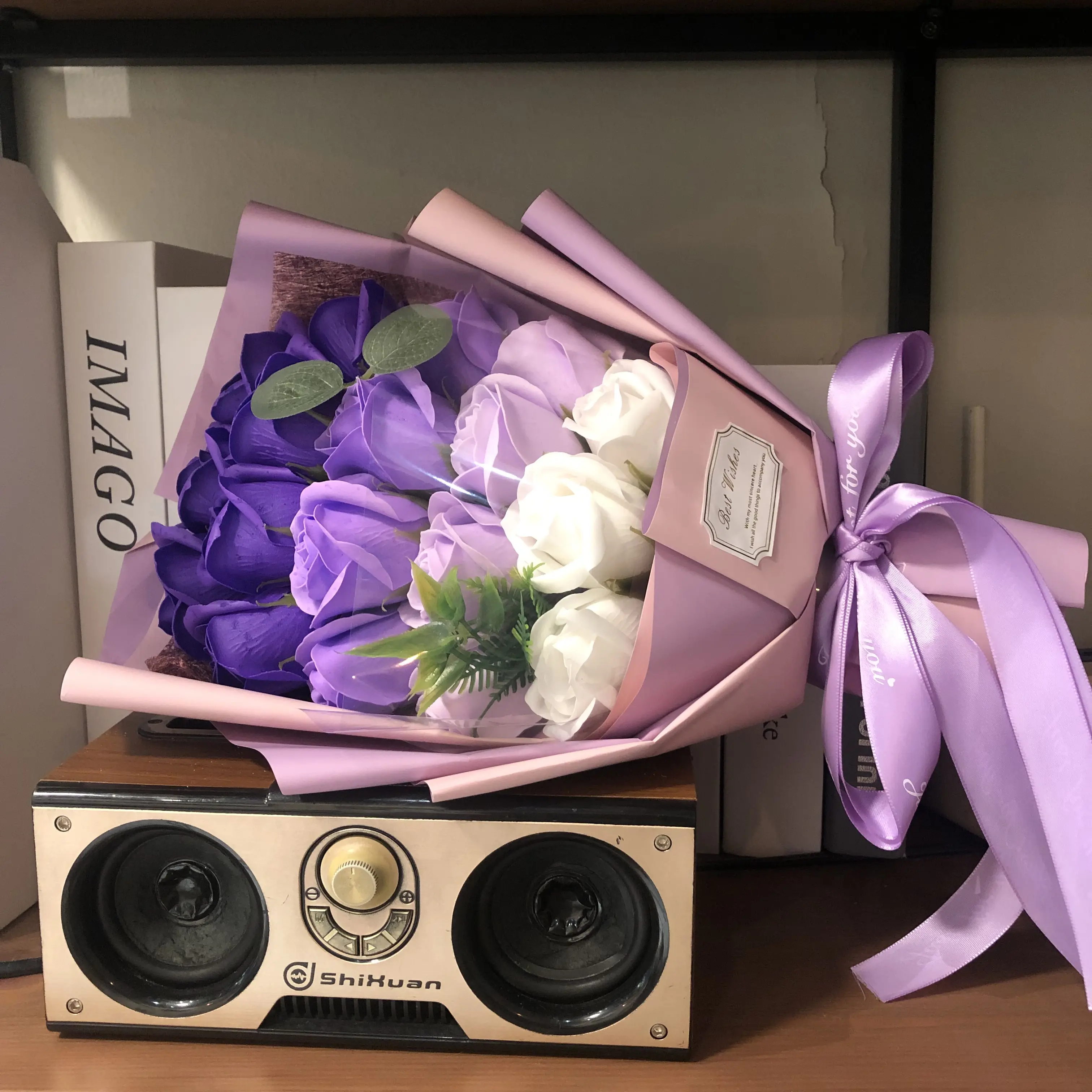 Soap Rose Bouquet, 18Pcs Real Scented Soap Flowers Gift Box, Never Die Roses for Valentine Mother's Day Birthday, Home Decor