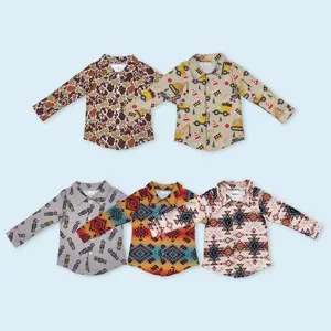 Camo duck call boy kids long sleeve button shirt