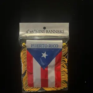 Mini banner flag Puerto rico car sticker