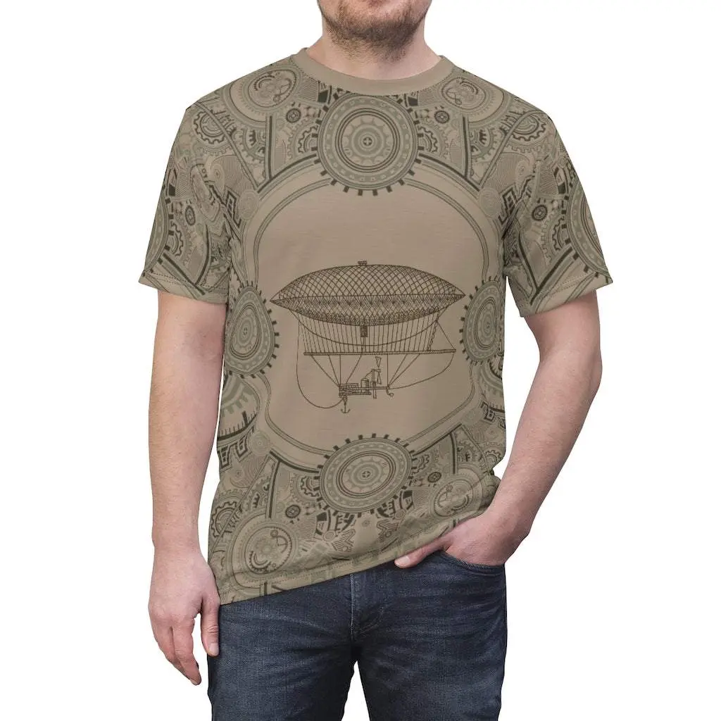 Steampunk Gear Airship  Unisex Full Print Tee