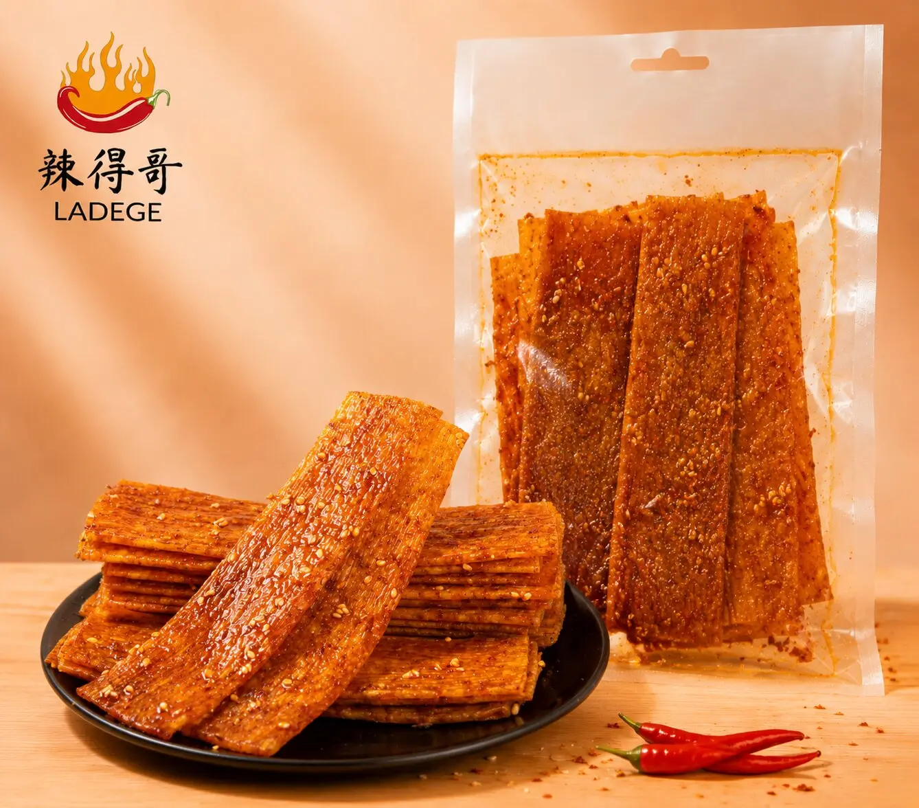 LADEGE Thin Spicy Gluten Silk Sticks - High-Demand Mala Latiao, Youth-Favorite Classic Asian Snack, Instant Chewy Chili Bite with Spicy Notes