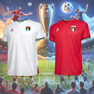 Palestine National Team Home & Away Football Jersey 2024-2025 - Home & Away White - Red Soccer Shirt, Custom Name & Number, Palestine Flag Football Jersey, Unisex 3D Print Sports Clothing, Limited Collection 2025–2026, Fan Gift for Dad Him & Her