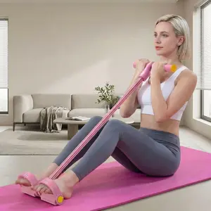 6 Tube Resistance Band Set with Foot Pedals Portable Elastic Training Bands Compact Lightweight and Easy to Carry for Home and Travel Use