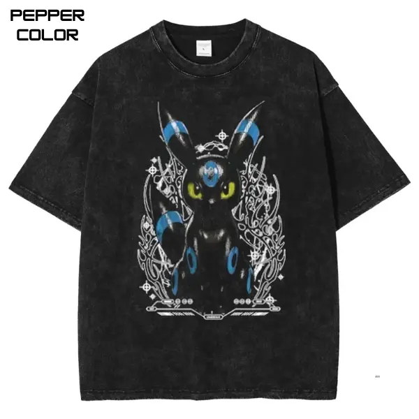 UUmbreon Graphic T-Shirt, PKM Shirt, Anime Vintage T-Shirt, Anime Merch, Unisex Streetwear Tee, cotton crewneck shirt, Trending, All Size, Gift PKM Anime fans Menswear Top Hoodie Wetsuit