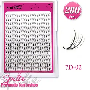 280Fans 7D Wispy Premade Fans Eyelash Extension 0.07MM Pointy Base Faux Mink Spikes Lashes Wispy 3D Russian Volume Individual Lash Extension Lash Clusters, Eyelash Clusters, Individual Eyelashes, Lashes, Fake Lashes