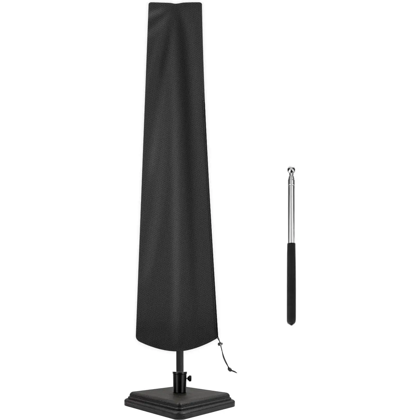 Patio Umbrella Cover Waterproof Umbrella Covers for Outdoor Umbrellas for 7 to 9Ft Umbrellas Protective Garden Market Parasol Umbrellas with Zipper and Rod, Black