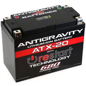 Antigravity ATX20-RS Lithium Motorcycle Battery 680CA 12V LiFePO4 with RE-START Jump-Starting Technology - Heavy Duty Lightweight Upgrade