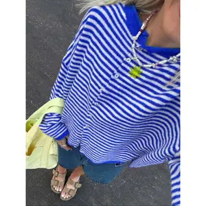 Women’s striped cardigan, autumn and winter casual long-sleeve knit sweater, fashionable women’s knit sweater GARMENTARY