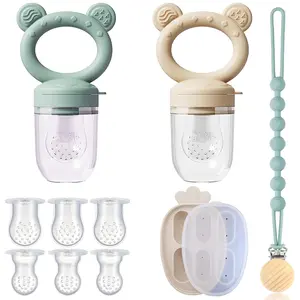4 Pack Baby Fruit Feeder & Breastmilk Popsicle Mold | Silicone Teething Feeder Pacifier for Infants | Anti-Drop Design with Lid | Baby Food Feeder Teether | Easy Clean Newborn Essentials for Boys & Girls