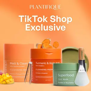 [PLANTIFIQUE Official Shop] Plantifique Deep Clean, Glow & Detox Bundle – Korean Cleansing Balm, Superfood Clay Mask & Kojic Turmeric Brightening Pads | Waterproof Makeup Removal, Pore Detox, Dark Spot Care & Radiance Boost Trio