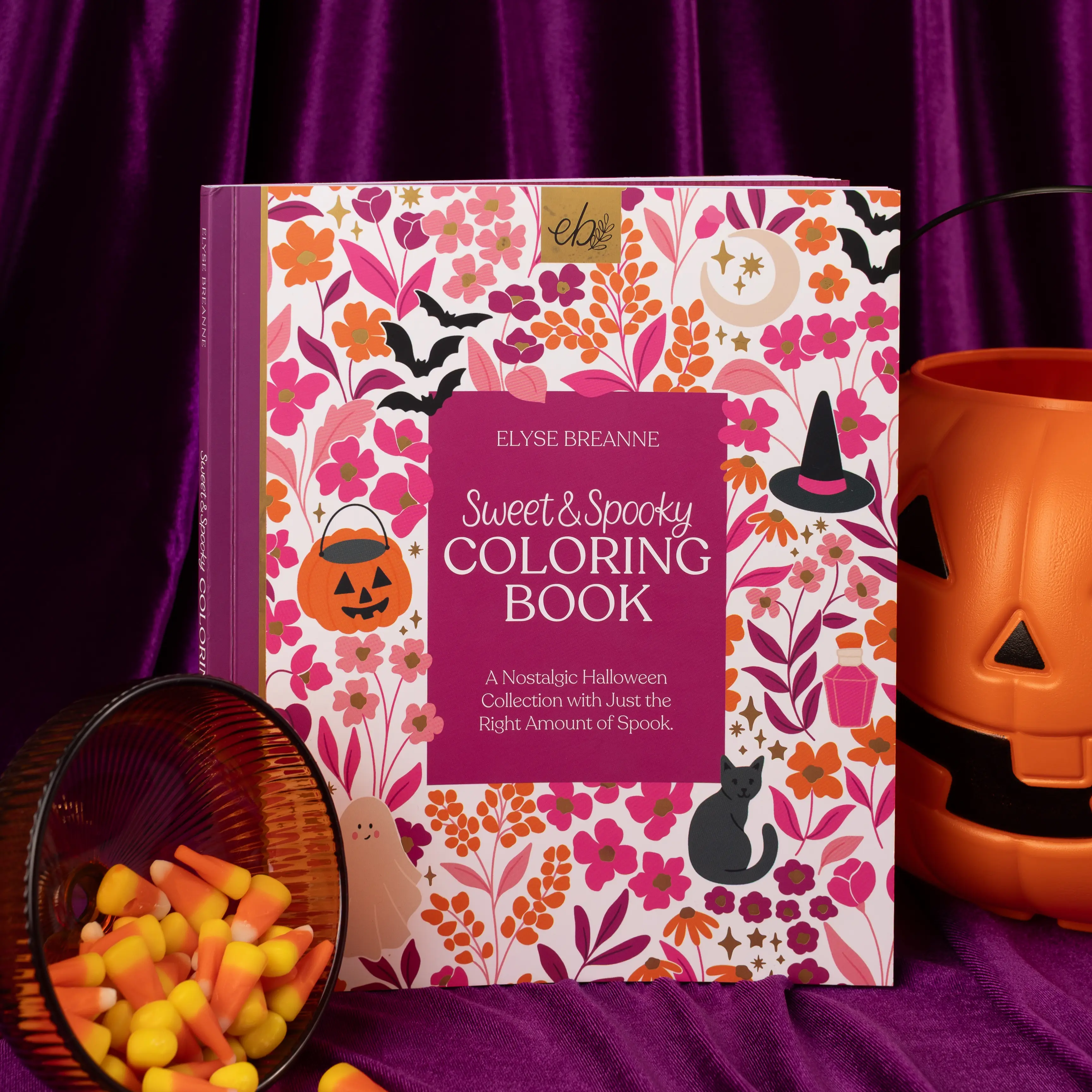 Sweet & Spooky Coloring Book - 40 Original Hand-Drawn Pages, Extra Thick Paper, Single Side Printed and Perforated Pages