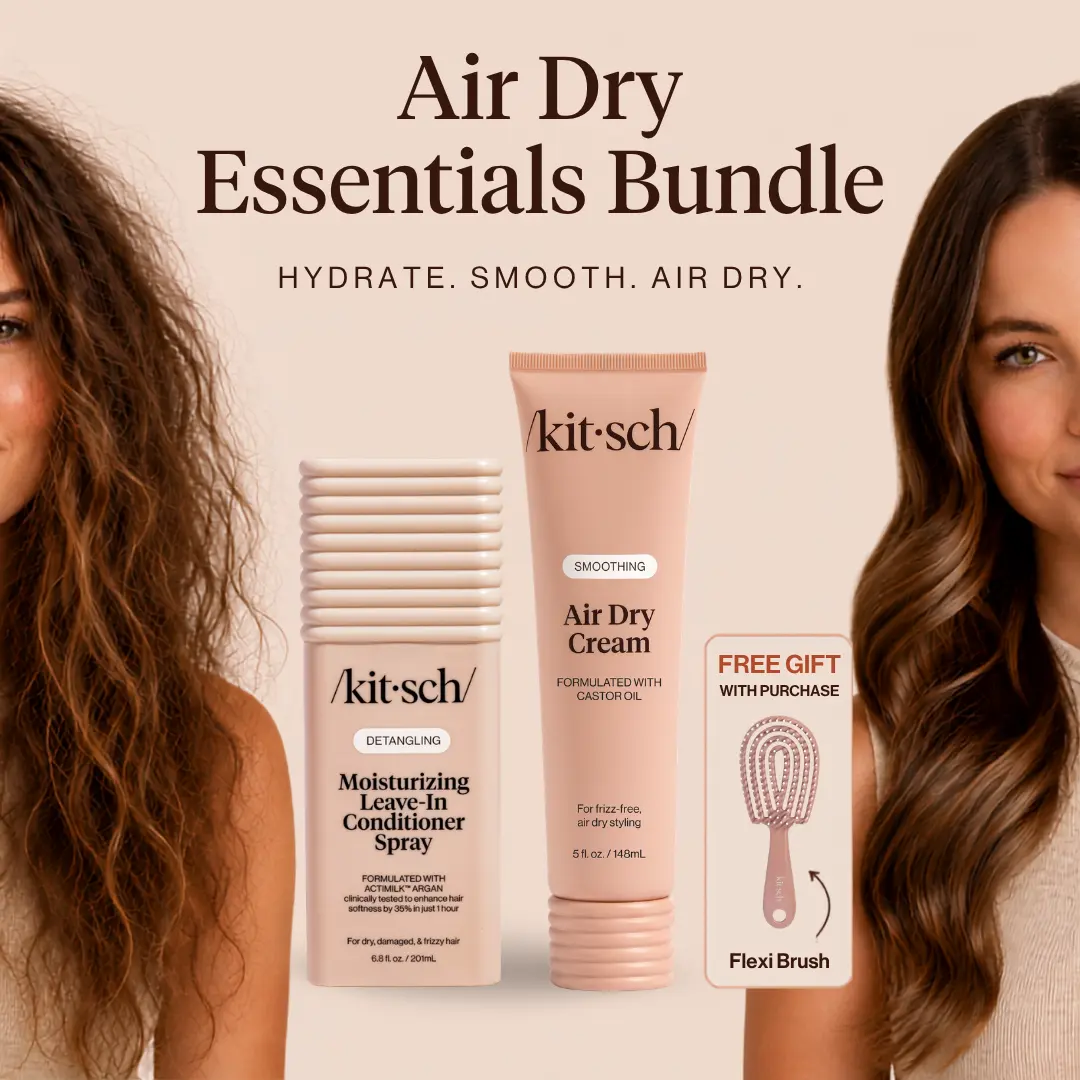 Kitsch Air Dry Essentials Bundle | Moisturizing Leave-In Conditioner Spray & Air Dry Cream + FREE Flexi Brush Kitsch Air Dry Essentials Bundle | Moisturizing Leave-In Conditioner Spray & Air Dry Cream + FREE Flexi Brush