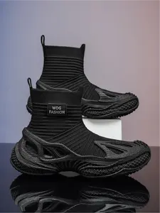 Men's Fashion Hiking Boots | Techwear Outdoor Sock Sneakers with Mecha Sole | Black Samurai Style Non-Slip Breathable for Hiking, Daily Wear, Trekking Camping Shoes | Autumn Winter New Arrival | Casual Hiking Shoes