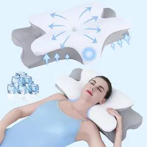 Butterfly Shaped Contour Pillow, 1 Count Memory Foam Pillow with Cooling Case, Neck Pillow for Side Back Stomach Sleeper, Bedroom Accessories