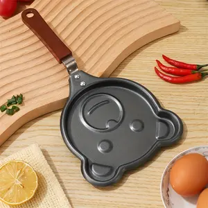 1-Pack "Charming Breakfast" Non-Stick Frying Pan with Bear Pattern — 5.5-Inch Flat Pan, Ideal for Frying Eggs and Pancakes