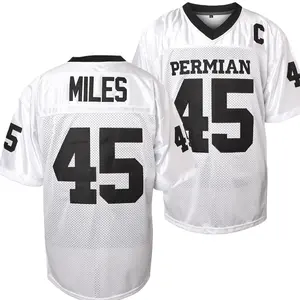Men's #45 "PERMIAN" White American Football Jersey Boobie Miles Jersey Loose Fit Breathable Mesh V-Neck Embroidered Details Casual Sporty Style for Parties Training & Casual Attire - Track Uniform Christmas gifts