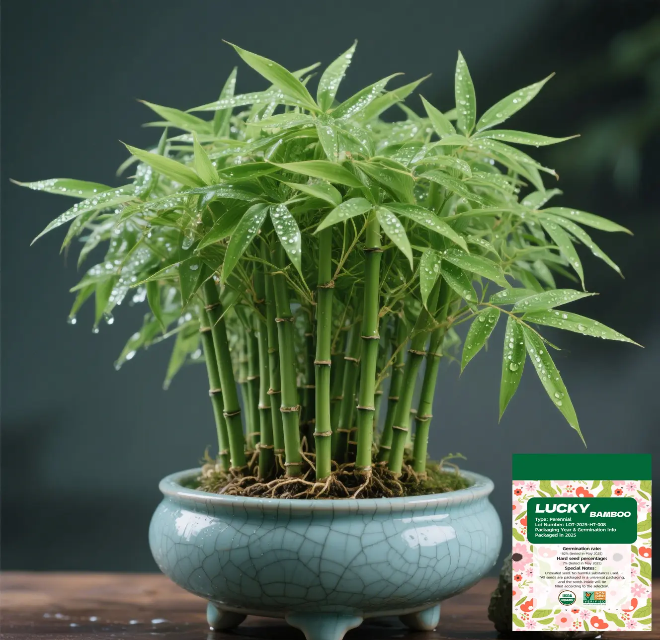 Lucky Bamboo Cypress Seeds - Easy Care Bamboo Plant for Beginners, Low Light Indoor Houseplants, Enhances Home Decor, Adds Positive Energy Feng Shui Garden Supplies