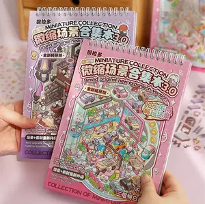 3.0 version Miniature Scene Collection Book - 3D Stacking Stickers, Cartoon House & Garden Decor, Self-Adhesive Mixed Colors for DIY Crafts, Scrapbooking, and Playful Home Decor, Playful Design, Durable Stickers with Free Customized Tweezer