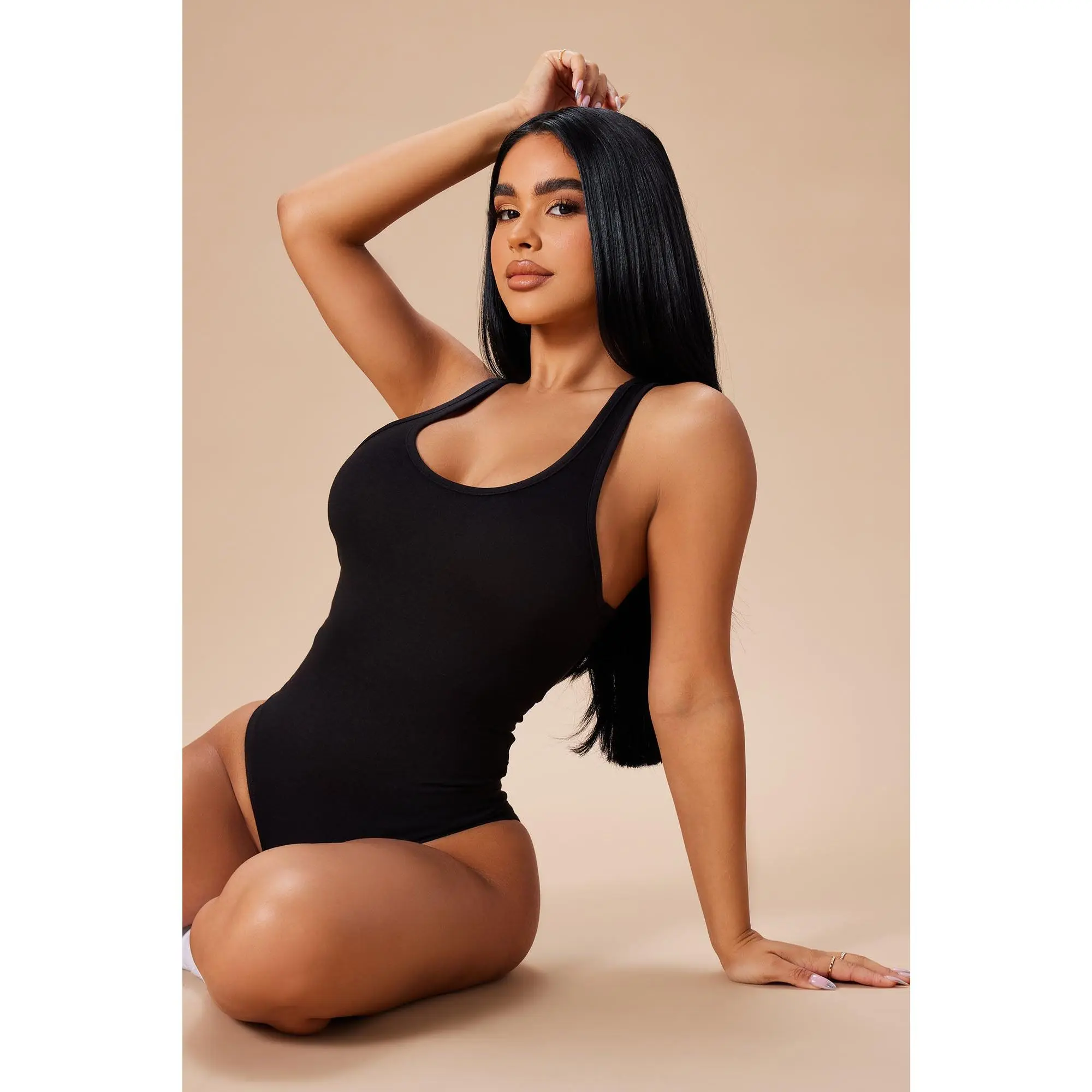 Divine Basic Tank Bodysuit - Black
