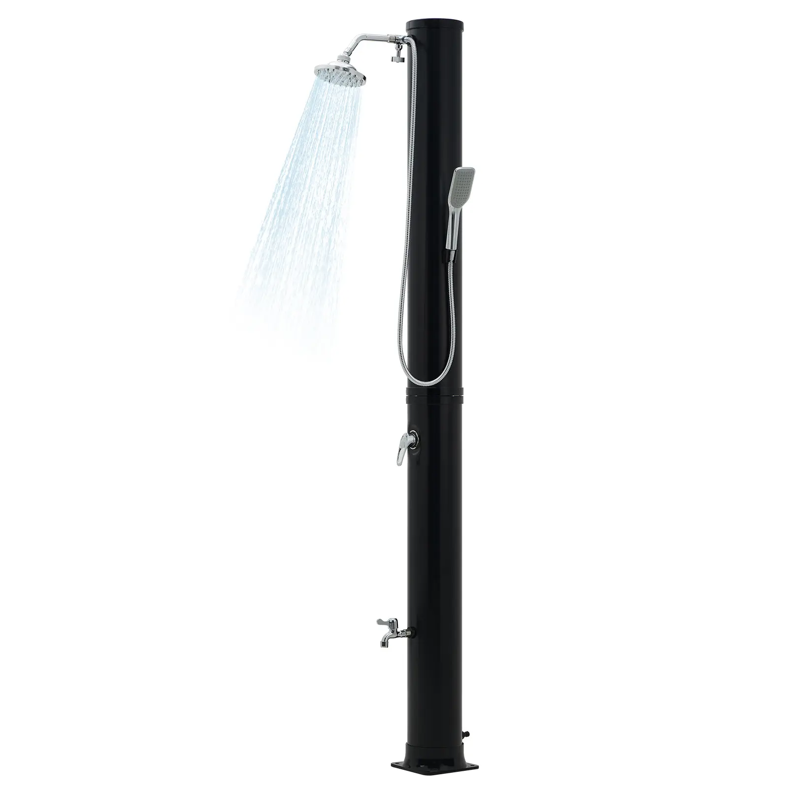 Outdoor Shower, 35L Freestanding Octagonal Design – Handheld Sprayer – Hot & Cold Water Adjustment – Protective Cover – Perfect for Pool, Spa, Sauna Accessories – 35L octagonal/38L  + handheld sprayer + cover