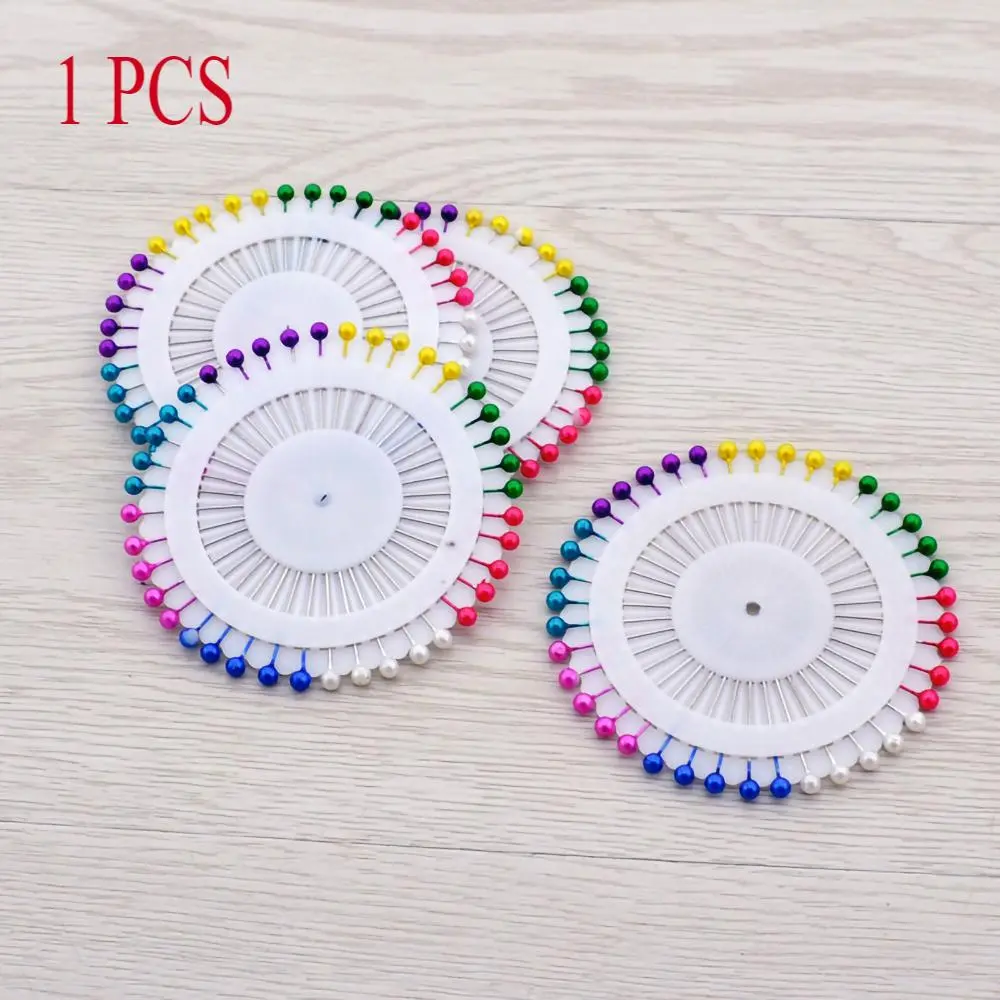 40pcs/set Round Head Pin, Random Color DIY Dressmaking Round Head Sewing Pin for Cork Board