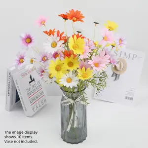 Artificial Flowers 10 Bundles Realistic Faux Flowers Artificial Daisy UV Resistant Outdoor Fake Wildflowers with Stems Daisy Arrangements for Home Hotel Office Garden Decoration, Artificial Plants, Colorful, Realistic, Table Decorations, Party Decorations