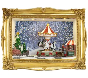 Mr. Christmas Musical Gold Frame Carousel Shadow Box