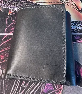 4.5 inch tri fold snap Biker wallet