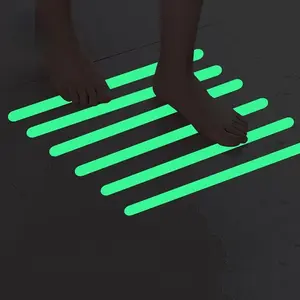 6/24pcs Bathtub Non-Slip Stickers Luminous Shower Mats For Showers Anti Slip Bath Tub Stickers With Scraper, Adhesive Showers Treads Slip Strip For Bath, Boats, Stairs, Swimming Pool