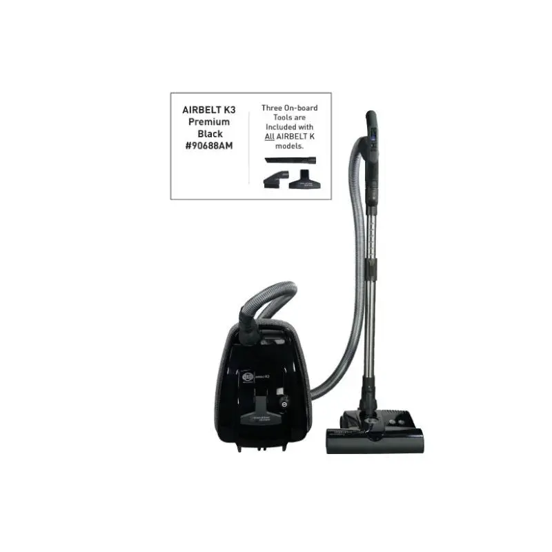 SEBO AIRBELT K3 Onyx Canister Vacuum Cleaner with Power Head 90688AM