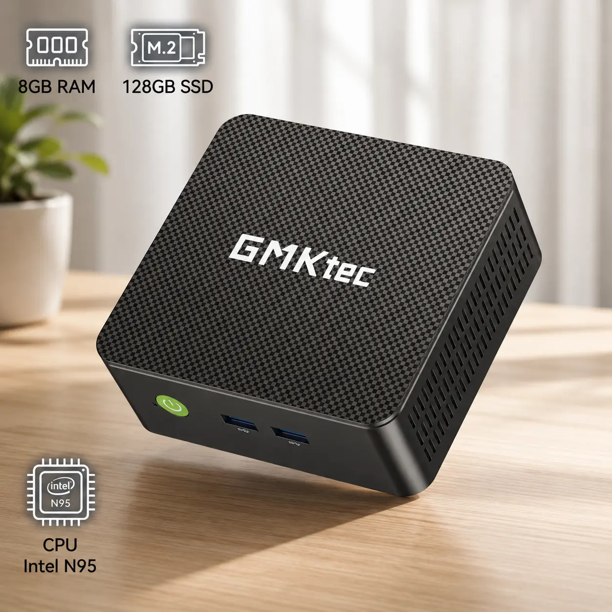 Mini PC Intel N95, 8GB DDR4 128GB SSD, Windows 11 Pro, NucBox G3S