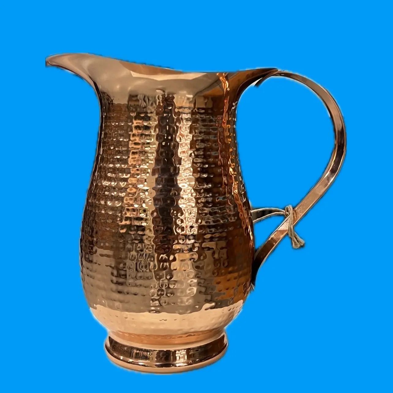 Royal Authentic Copper Pitcher with Handle by Drip Kream Elegant Durable Drinkware Jug Antimicrobial Hammered Texture Unique Birthday Gift