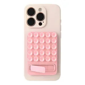 2025 Upgraded Silicone Suction Cup Cellphone Smartphone Mount - Sturdy Stable Portable Mobile Phone Accessory Stand with Super Glue & Self-Adhesive Tape