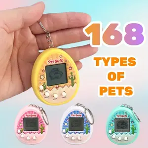 Handheld Gaming Console Keychain - Electronic Screen Virtual Tamagotchi Cyber Digital Pet Toy, Nostalgic Christmas Gift for Kids