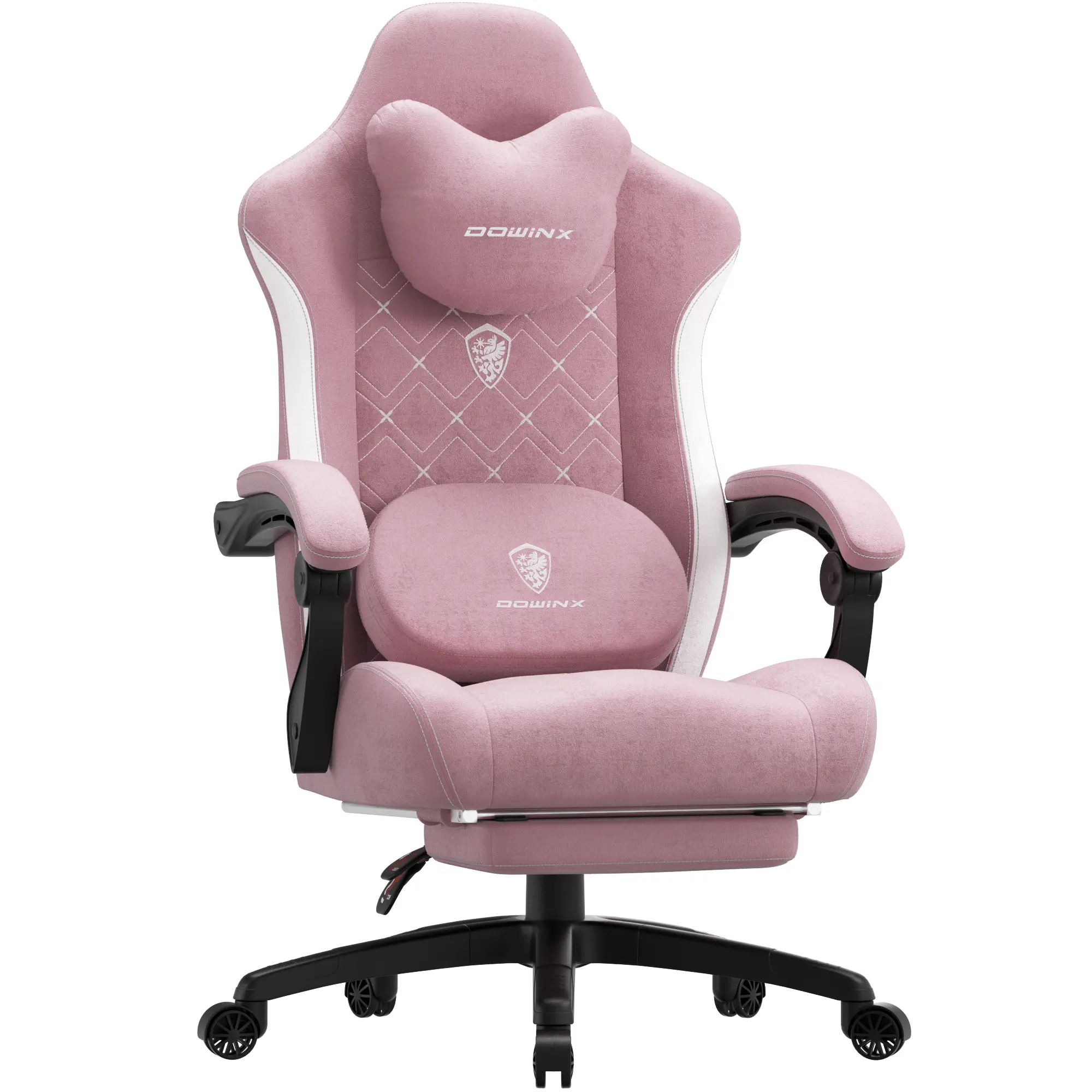 [Back To School] Dowinx Big and Tall Executive Office Chair with Heated Massage Lumbar Support, Pocket Spring Cushion, Footrest, Fabric Upholstery, 350 lb Capacity