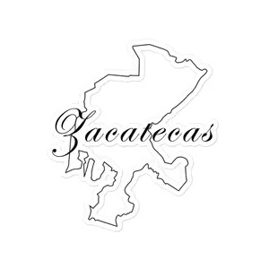 Zacatecas Die Cut Bubble Free Stickers – Premium Quality With A Crisp Design , 3″×3″, White