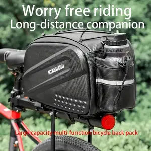 High Quality Bicycle Tail Bag Detachable Shoulder Strap Durable PU Material Multi Compartment Reflective Safety Design Portable Storage Reinforced Stitching Hanging Storage Commuting Outdoor Cycling Essential Accessory Large Capacity For Riders