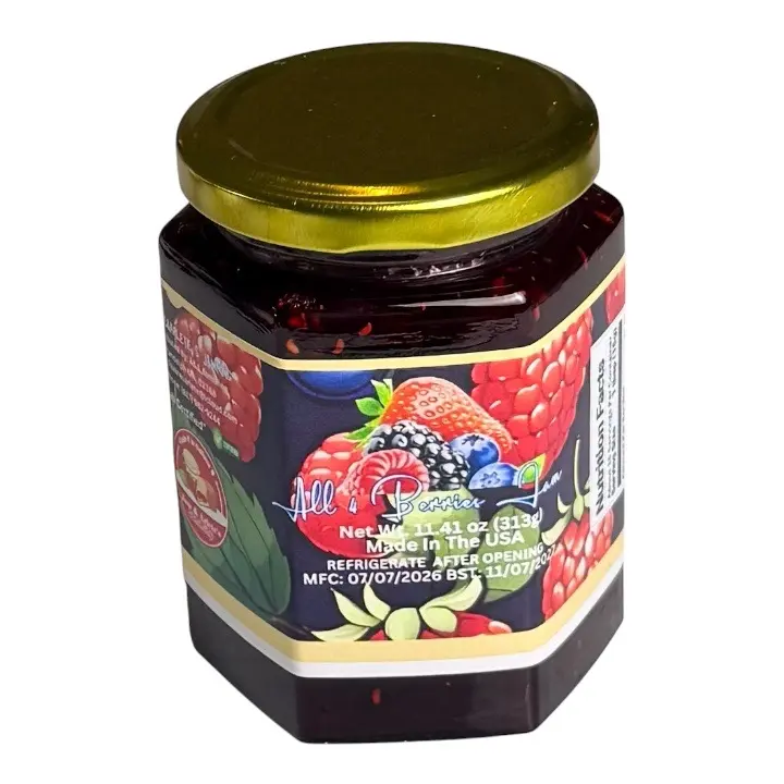 4-Berries Jam, Sweet Breakfast Spread & Dip