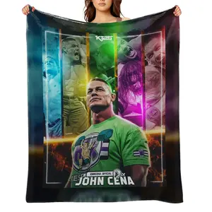 john-cena-Flannel Throw Blanket for Girls Boys- Ultra Soft, Anti-Shrink & Wrinkle-Resistant ,Quick-Dry, Machine Washable Cozy Throw ,Perfect Gift for Kids Adults A-54