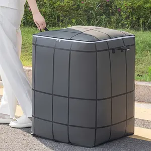 Large Capacity Storage Bag (4 Sizes Available), Foldable Fabric Organizer with Zipper and Handle, Dustproof Closet Bag for Blankets and Clothes